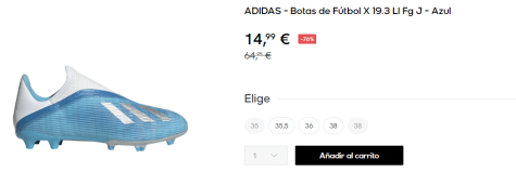ADIDAS - Botas de X Ll Fg J - Azul por 14,99€
