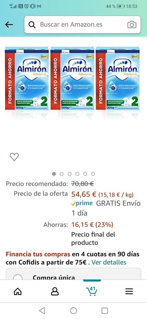 Leche en polvo de Continuación 2 desde 6 meses 1200 g Almirón Advance · Almirón  Advance · El Corte Inglés