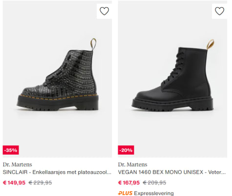 Tot 35% korting op Dr martens bij Zalando