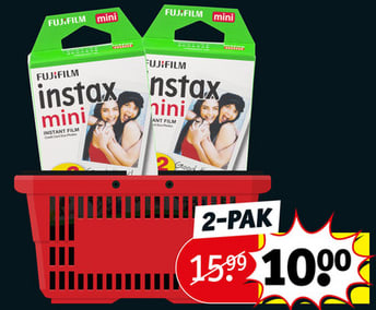 Instax Mini duopack voor €10 bij Kruidvat