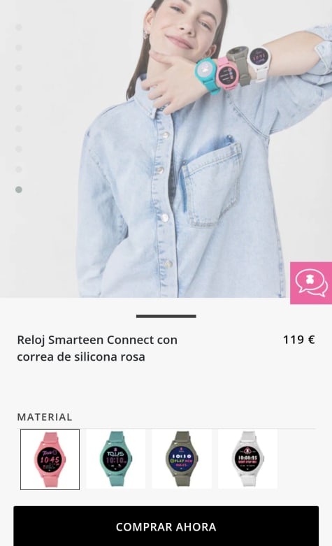 Reloj smartwatch Smarteen Connect con correa de silicona caqui