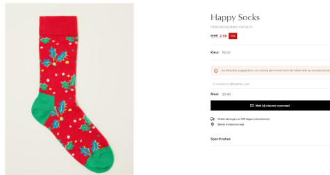 Happy Socks Holly kerstsokken print voor €2,98