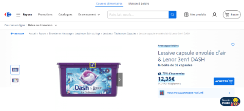 Promo LESSIVE LIQUIDE ENVOLÉE D'AIR DASH(¹) Le lot de 2 x 35