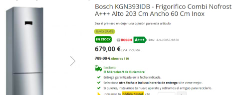 Frigorifico Bosch KGN393IDB