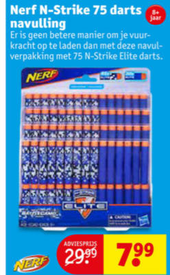 Erfenis Scherm Waardig NERF N-Strike 75 darts navulling voor €7,99