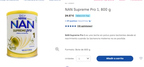 3 x NAN Supreme Pro 1, 800 g por 62.64€