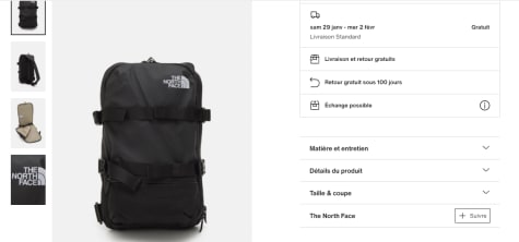 Sac à bandoulière The North Face Commuter Pack Alt Carry pour 40,45 € chez  Zalando