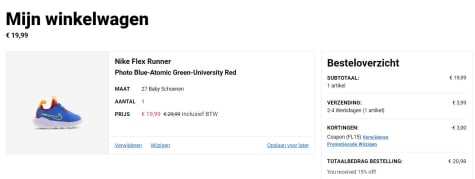 Nike Flex Runner Baby/toddler sneakertjes voor €20,98 dmv code bij  Footlocker
