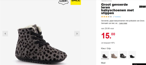 Leren babyschoenen met polkadots van het merk Groot voor €15 bij Scapino