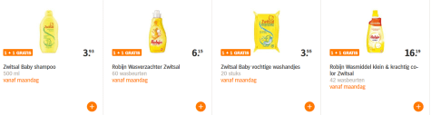 1+1 Gratis op alles van Zwitsal bij Albert Heijn Aanbiedingen