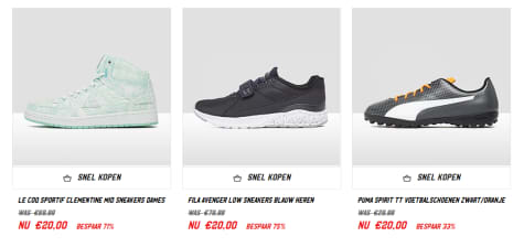 2e paar schoenen 50% extra korting + 10% extra dmv code Aanbiedingen
