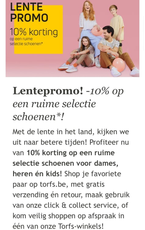 10 % korting op een ruime selectie schoenen