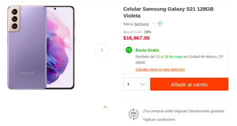 Samsung Galaxy S21 Plus 5G 256GB Violeta Libre