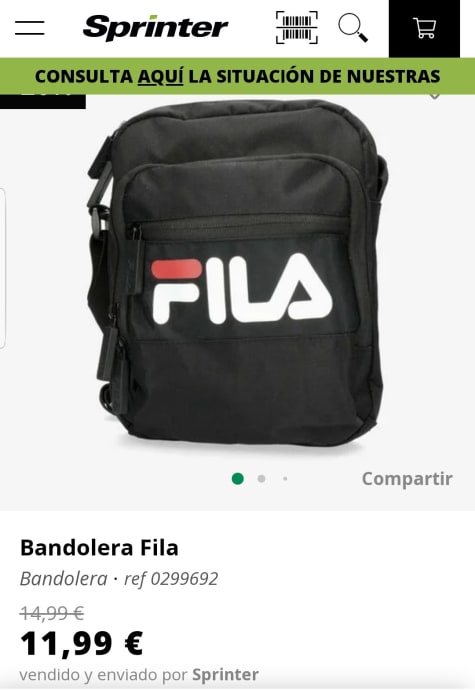 Bandolera Fila Unisex 11,99€.