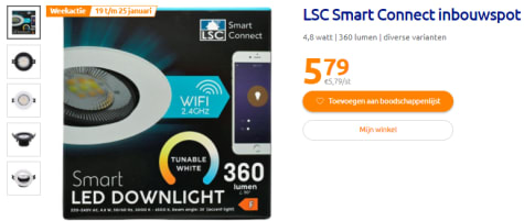 naald Plaatsen paspoort LSC Smart Connect inbouwspot voor €5,79 bij Action