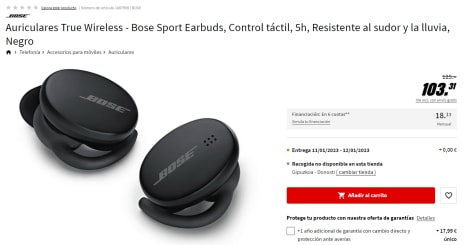 Audífonos True Wireless Bose Resistentes al Sudor Sport Earbuds