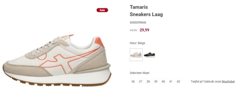 Zorg kortademigheid mixer Tamaris dames sneakers beige voor €29,99 bij Schuurman Schoenen