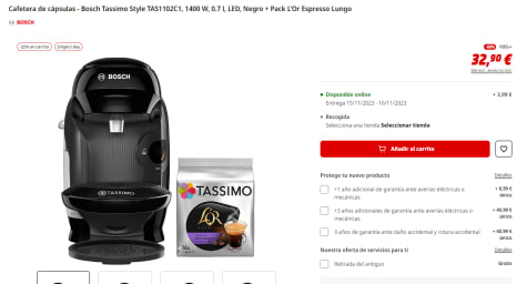 Cafetera Bosch Tassimo Style Negro + Pack L'Or Espresso Lungo por 25.99€
