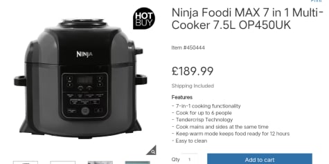 Ninja Foodi MAX 7 in 1 Multi-Cooker 7.5L OP450UK