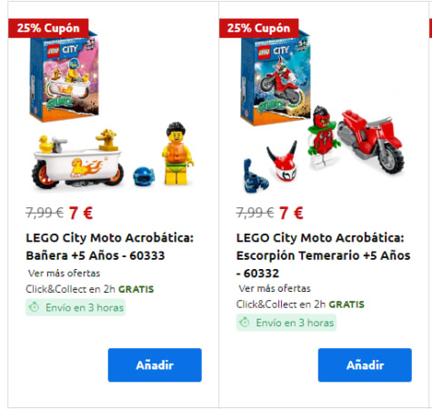 Lego con descuentos y 25% EXTRA devolución en cupón en Carrefour y mas  cosas en descripción