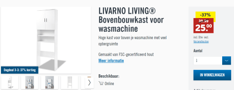 LIVARNO LIVING® Bovenbouwkast voor wasmachine voor €25,- Aanbiedingen LIVARNO LIVING® Bovenbouwkast voor wasmachine voor €25,- Aanbiedingen