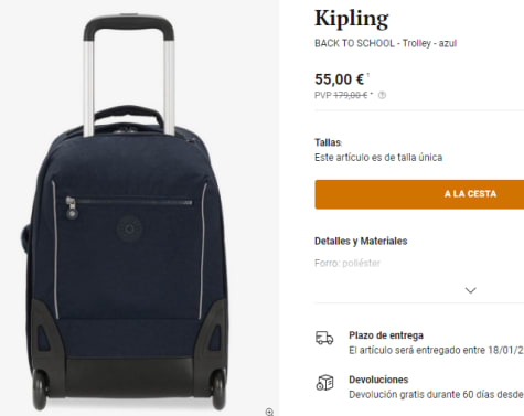 Maletas y mochilas desde 8,50€ en Zalando Prive