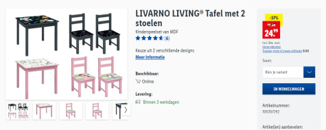 Blootstellen Tot Ik was verrast LIVARNO LIVING® Tafel met 2 stoelen voor €24,99