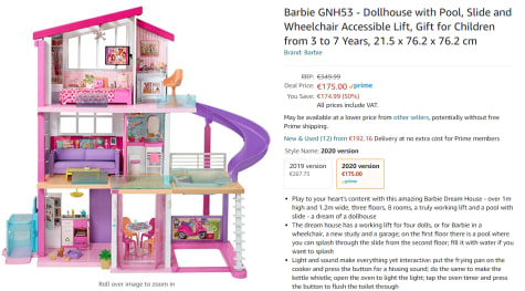 Barbie Droomhuis - Barbiehuis €175 Amazon