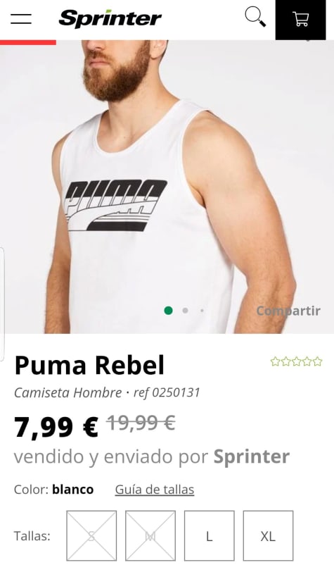 camiseta tirantes puma hombre