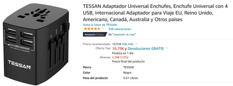 Adaptador De Enchufe Americano, Ingles, Al Europeo con Ofertas en Carrefour