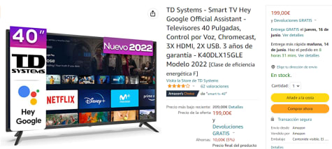 TD Systems - Smart TV Hey Google Official Assistant - Televisores