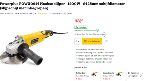 Image of PowerPlus POWX0614 amazon website