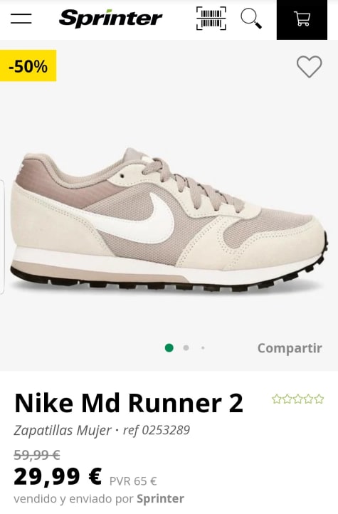 Nike MD Runner 2. Zapatillas por 29,99€.