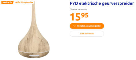 FYD elektrische geurverspreider €15,95 bij Action