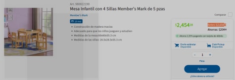 Mesa Infantil con 4 Sillas Member's Mark de 5 pzas