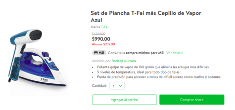 Cepillo de Vapor T-Fal 2 Niveles Azul - Quien tiene el mejor precio? - Nau