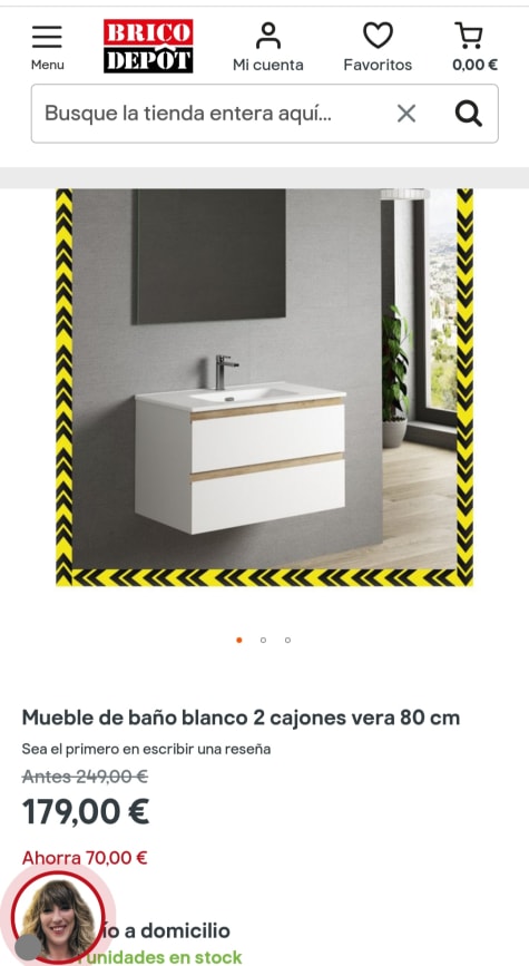 Mueble De Baño Blanco 70 cm Cervino | Brico Depôt