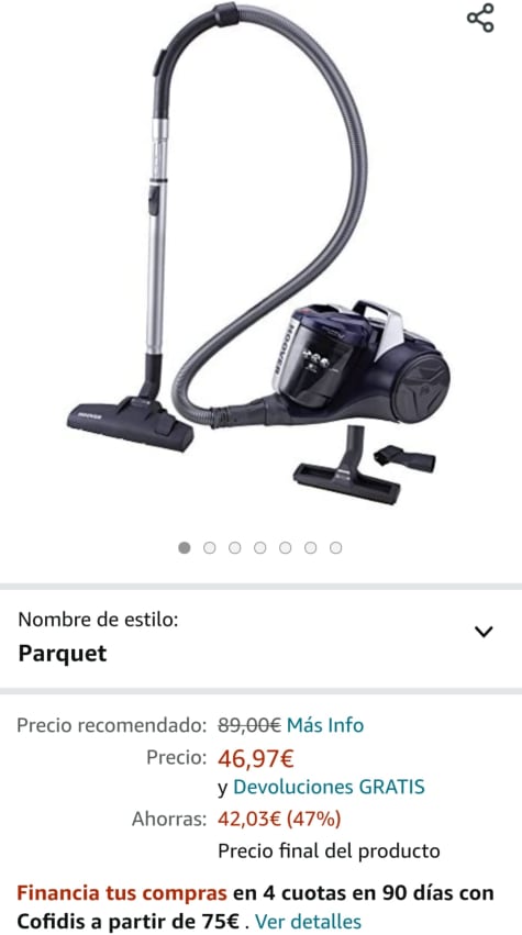 ASPIRADOR DE TRINEO SIN BOLSA HOOVER BREEZE - 700W - DEPOSITO 2L