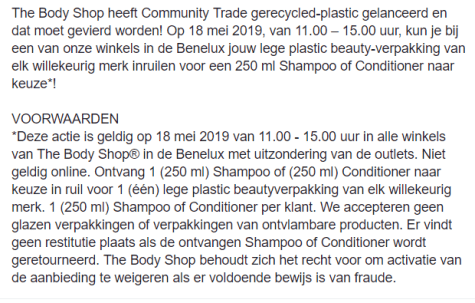 Gratis shampoo van The Body Shop Aanbiedingen