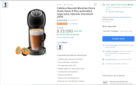 Cafetera Nescafé en Mercado Libre