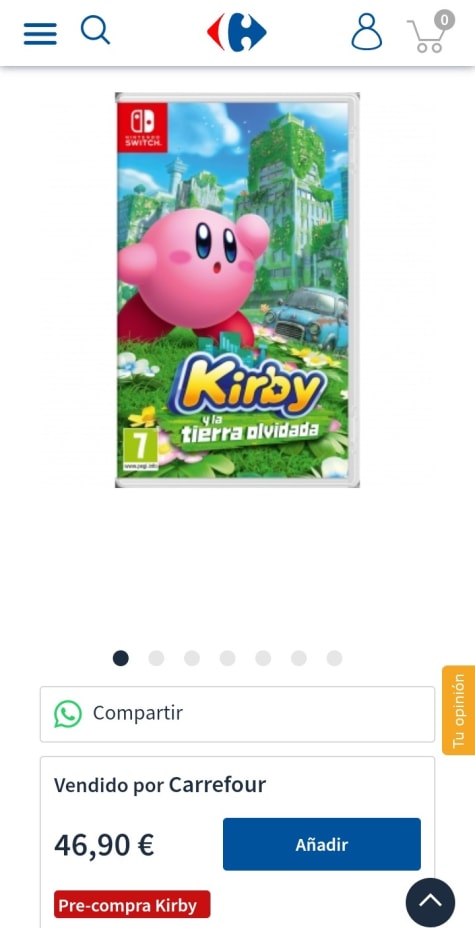 Kirby y la Tierra Olvidada Nintendo Switch · Nintendo · El Corte Inglés