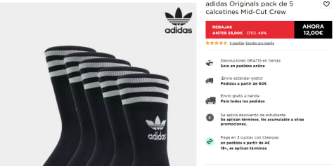 x5 de Adidas Originals por 12€