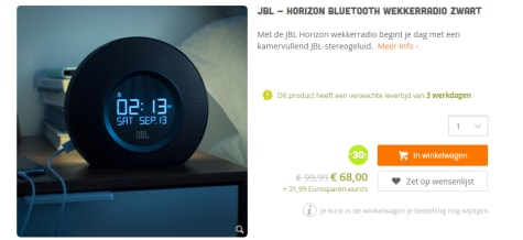 Horizon Bluetooth Wekkerradio voor €68+31,99 Eurosparen-euro's
