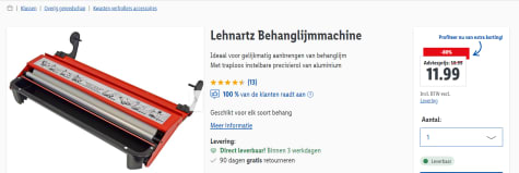 Idool Voorbereiding Offer LEHNARTZ Kleisterblitz Expert behang-lijmmachine voor €11,99 in de Lidl  Webshop