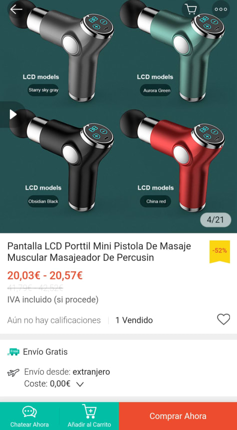 Masajeador Pistola De Masaje Muscular Profundo 6 Niveles con Ofertas en  Carrefour