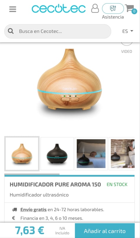 Humidificador Cecotec Pure Aroma 150 Yang 150 Ml