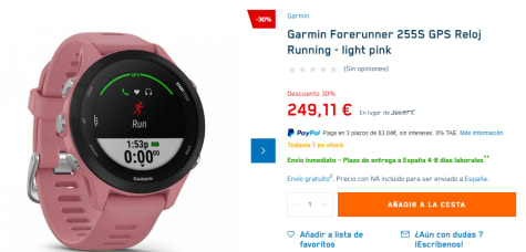 Garmin Forerunner 255S GPS Reloj Running - light pink