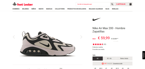 Nike Air Max 200 por 59,99€ en Footlocker