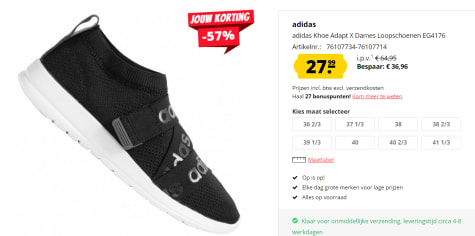 Adidas dames sneakers Khoe Adapt X voor €27,99 bij Sport Korting