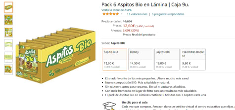 PACK 6 ASPITO EN LÁMINA. Caja 9u.